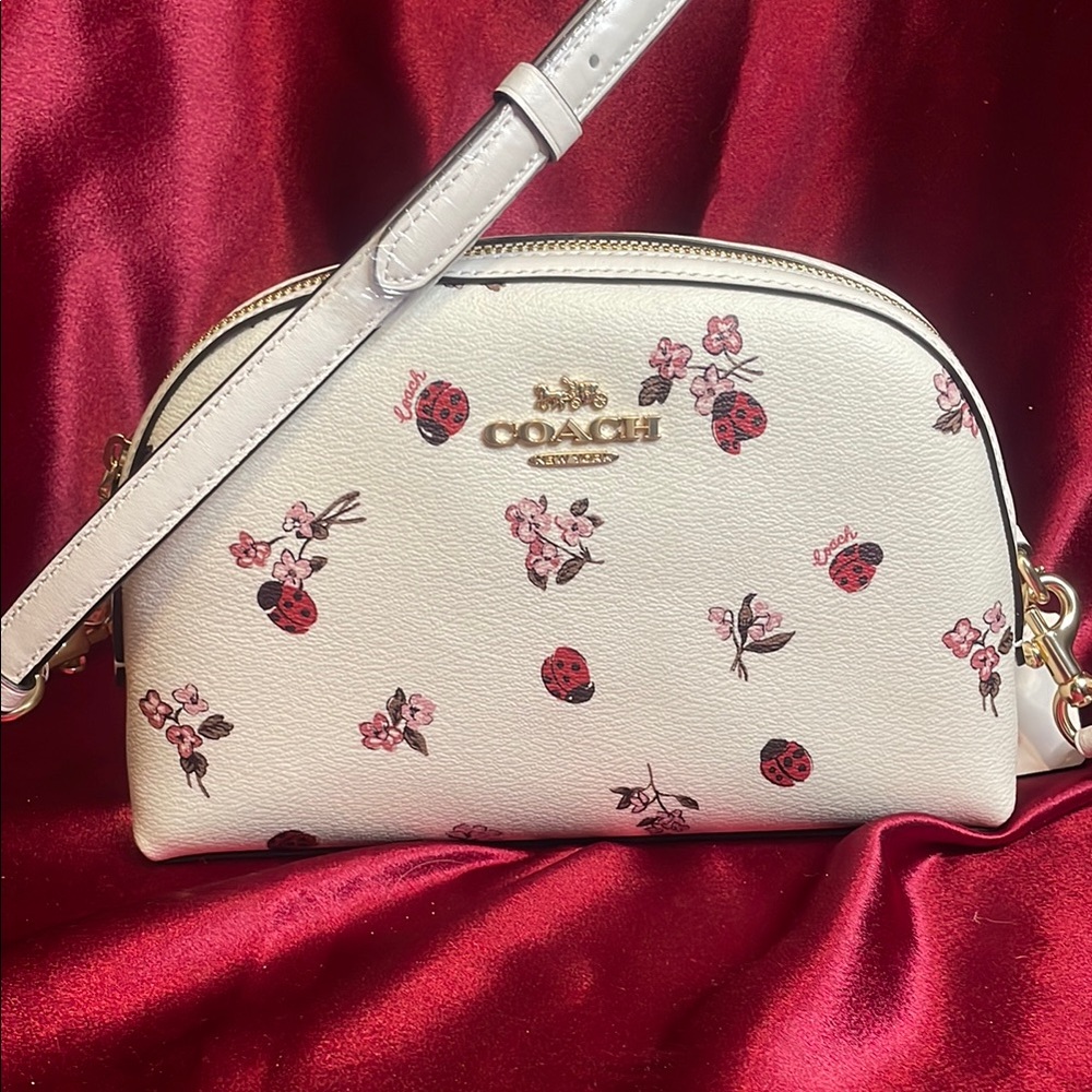 Coach NWT Ladybug Flowers crossbody